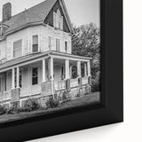 Extra large black wall art featuring a textured Connecticut scenery on framed canvas, with colorful accents.