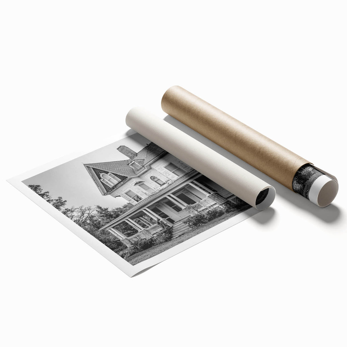 Extra large rolled print of a Connecticut scenery with vibrant floral art.