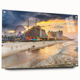 Acrylic print of Daytona scenery with soft blue and beige tones, ideal for dining room art.