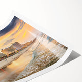 Extra large wall art featuring line art flowers in monochrome black and white, rolled print format.