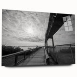 Large abstract wall art depicting Delaware scenery in muted earth tones on acrylic glass.