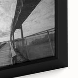 Framed canvas depicting a textured, colorful abstract scene, ideal for large living room walls.