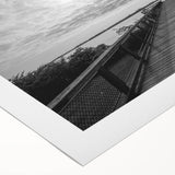 Art deco poster of Delaware scenery in muted blues and greens on rolled canvas, suitable for dining room wall art.