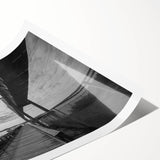 Extra large rolled print of line art flowers in black and white, ideal for large living room wall art.