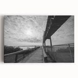 Black and white photo of Delaware scenery on stretched canvas, ideal for kitchen wall art.