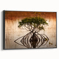 Black and white wall art of the Everglades landscape on framed canvas, ideal for bedroom decor.