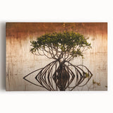 Black and white photograph of the Everglades on large stretched canvas, suitable for kitchen wall art.