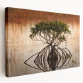 Everglades landscape on stretched canvas, featuring vivid greens and blues, ideal for kitchen wall art.