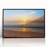 Large abstract wall art depicting Fort Lauderdale scenery in muted gray and blue tones, framed in black acrylic.