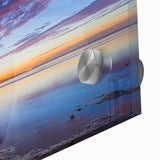 Acrylic print of a large abstract depiction of the Florida Keys in mid-century modernist style, suited for dining room art.