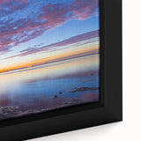 Framed canvas featuring a textured depiction of the Florida Keys with a black background and colorful elements.