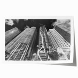 Extra large rolled print featuring a vibrant Miami skyline with floral accents, ideal for art wall dining room.