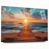 Large abstract wall art of Florida's Palm Beach on acrylic glass, featuring soft pastel shades.