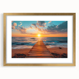 Extra large wall art depicting an abstract Florida Palm Beach scene in textured hues of blue and gold.