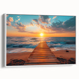 Vintage poster art of Palm Beach with colorful elements on a large framed canvas, suitable for living room decor.