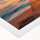 Art deco poster of Palm Beach with pastel shades on rolled canvas, suitable for dining room decor.