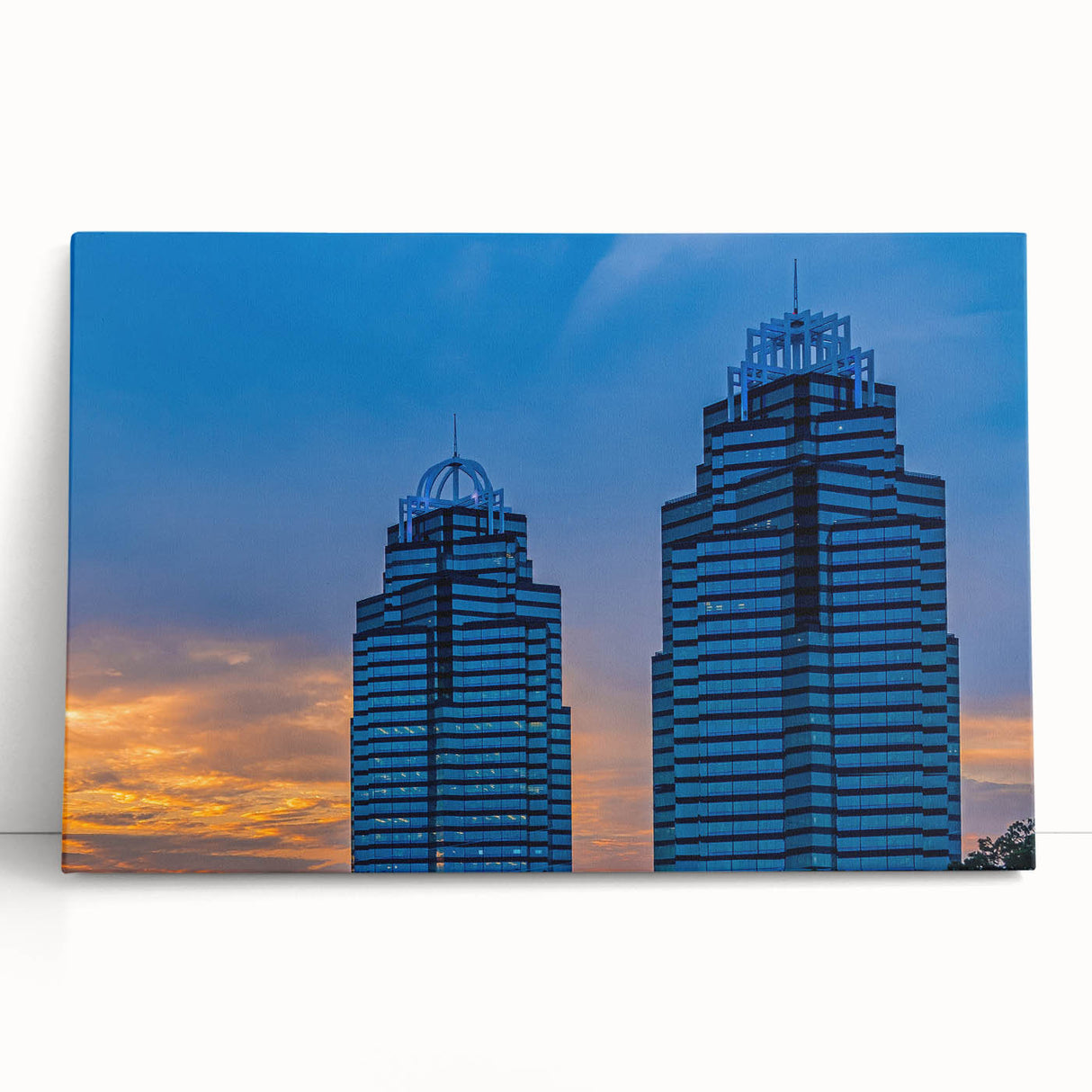 Black and white stretched canvas of the Atlanta skyline, ideal for kitchen wall art or bedroom ambiance.
