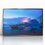 Framed acrylic print of Savannah, Georgia scenery in muted earth tones, suitable for modern art wall decor.