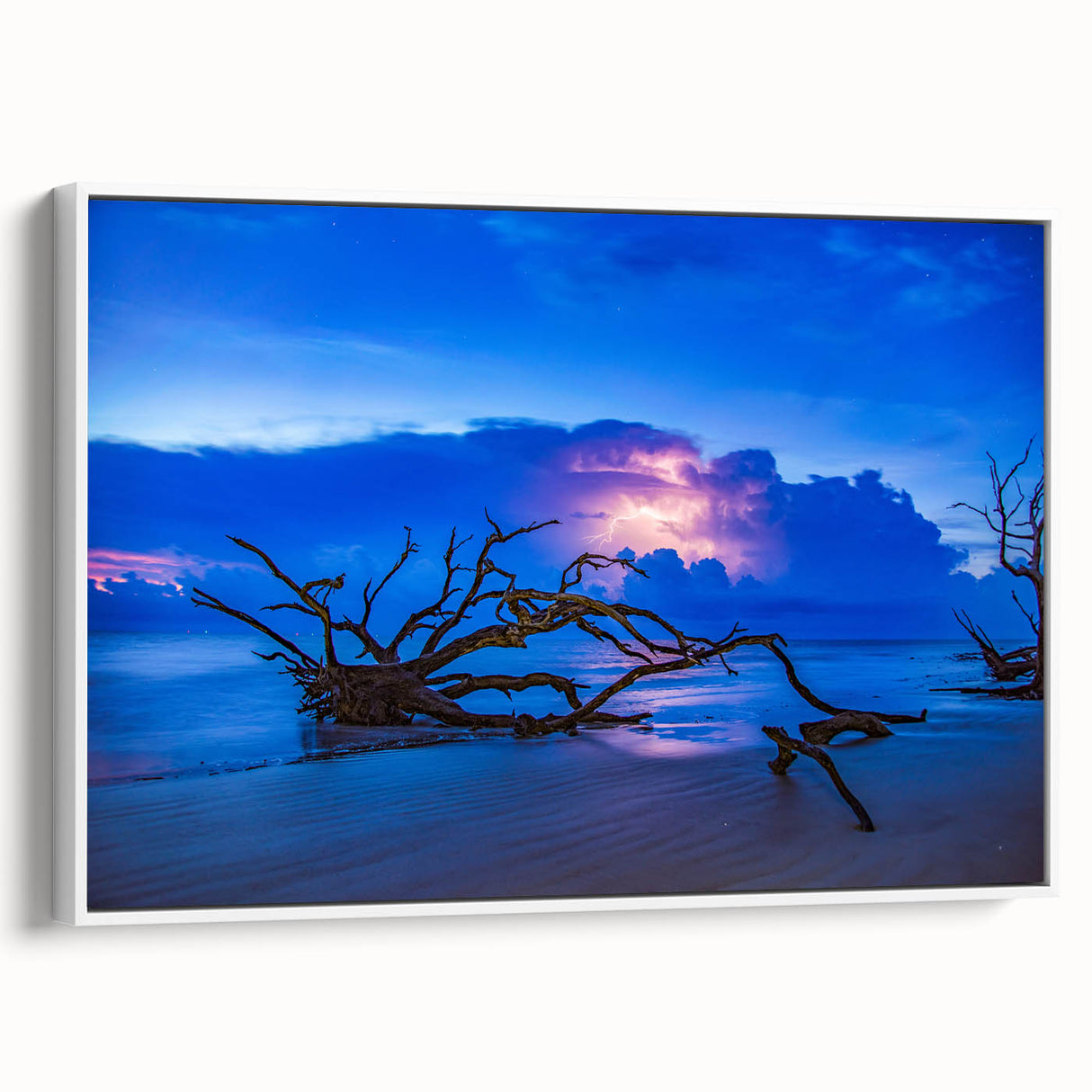 Framed canvas of vintage poster art featuring a colorful Savannah, Georgia scene, ideal for living room decor.