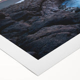 Art deco poster of Kauai landscape with vivid green and blue tones on rolled canvas, suitable for dining room wall art.