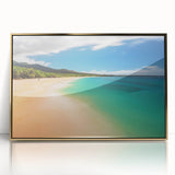 Large art print of a Maui, Hawaii scenery in muted earth tones on a framed acrylic, ideal for modern art wall decor.