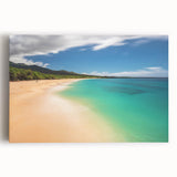 Black and white photograph of a Maui beach scene on large stretched canvas, ideal for kitchen wall art.