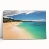 Black and white photo of Maui scenery on stretched canvas, ideal for kitchen wall art or bedroom ambiance.