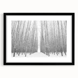 Extra large abstract art print featuring textured, colorful art of Idaho scenery in a black frame.