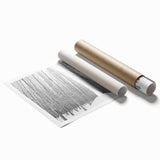 Extra large rolled print of Idaho scenery with lush floral elements in muted greens and blues.