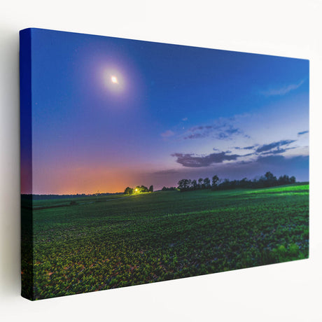 Large art depicting a serene Indiana landscape on stretched canvas, ideal for kitchen wall art.