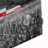 Large abstract wall art featuring muted earth tones on acrylic glass.