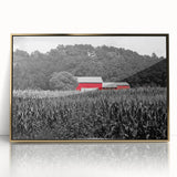 Framed acrylic print of a serene Iowa landscape in soft earth tones, ideal for modern art wall decor.