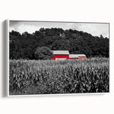 Framed canvas of a vintage poster art depicting Iowa scenery in colorful art tones, ideal for living room decor.