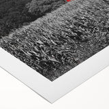 Art deco poster of Iowa scenery in muted earth tones on rolled canvas, suitable for dining room decor.