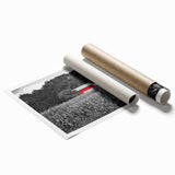 Extra large rolled print of a serene Iowa landscape with soft floral elements in muted earth tones.