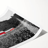 Extra large wall art featuring line art flowers in black and white on a rolled print, suitable for large living room decor.