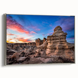 Framed canvas depicting a Kansas landscape in muted earth tones, ideal for living room decor.