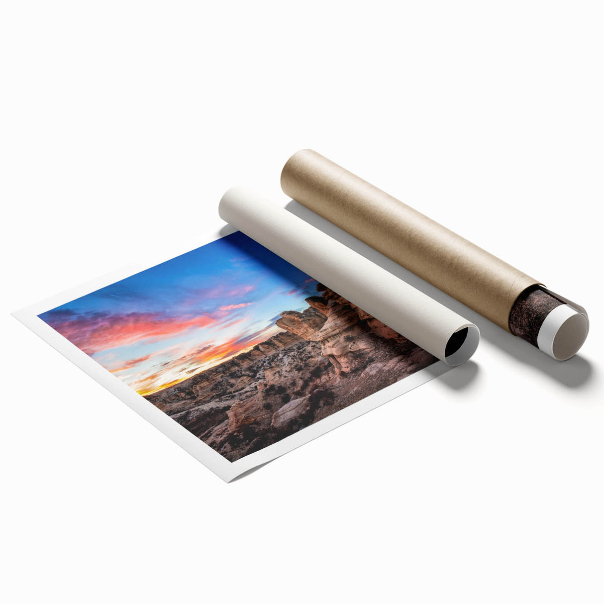 Extra large rolled print of Kansas scenery with vibrant floral elements in pastel shades.