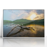 Acrylic print of a Kentucky landscape in art deco style, featuring soft pastel colors, ideal for nursery wall art.