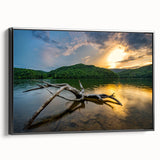 Black and white framed canvas of a Kentucky landscape, ideal for bedroom wall art.