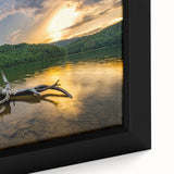 Extra large framed canvas of a textured Kentucky landscape in black with colorful accents, ideal for living room decor.