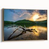 Framed canvas featuring a vintage-style Kentucky landscape in muted gold and black tones, ideal for bedroom wall art.