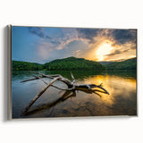 Framed canvas featuring a vintage-style Kentucky landscape painting with colorful art on a black background.