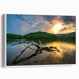 Vintage poster art of Kentucky landscape in vibrant colors on extra large framed canvas, ideal for living room decor.