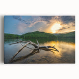 Black and white photograph of a Kentucky landscape on stretched canvas, ideal for kitchen wall art.