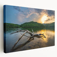 Large canvas art depicting a scenic Kentucky landscape in soft green and blue tones, suitable for kitchen wall decor.