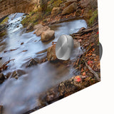 Acrylic glass print of Acadia, Maine, featuring large abstract elements in mid-century modernist style.