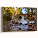 Framed canvas depicting a serene Acadia landscape in muted earth tones, ideal for bedroom wall art.
