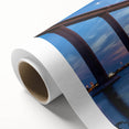 Art deco poster of Chesapeake Bay on rolled canvas, with pastel shades, ideal for nursery wall art.