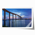 Extra large rolled print of Chesapeake Bay with muted blues and greens, ideal for dining room or bathroom wall art.